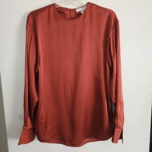 Equipment Femme Silk Blouse Size M Terracotta Business Career Wear